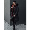 Červeno-čierna dámska obojstranná zimná bunda s kapucňou TRENDNEL