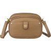 Béžová dámska crossbody kabelka s odnímateľnou prednou taštičkou
