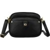 Čierna dámska crossbody kabelka s odnímateľnou prednou taštičkou
