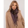 Fialovo-hnedý dámsky šál so zvieracím vzorom a strapcami (Veľkosť ONE SIZE)