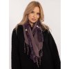 Fialový dámsky šál so zvieracím vzorom a strapcami (Veľkosť ONE SIZE)