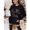 Čierny dámsky teplý sveter s vyšívaným nápisom MIU MIU