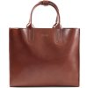 Dámska hnedá kožená kabelka BELVIANA