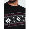 Čierny pánsky sveter s vianočným vzorom