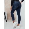 Tmavomodré dámske push-up džínsy s odreninami ZIPDETAIL (Veľkosť 28)