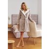 Dámsky béžový pohodlný župan s kapucňou SOFT