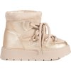 Smotanové šnurovacie dámske snehule na hrubej podrážke