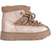 Dámske béžové šnurovacie snehule so silnou podrážkou