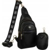 Rovicky Čierna crossbody taška s odnímateľnou peňaženkou