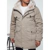 Pánska smotanová zimná parka s kapucňou