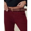Dámske vínové oversize nohavice s opaskom ELEGANTENO