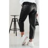 Čierne dámske rovné koženkové nohavice WAXVIA