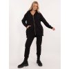 Čierna dámska hrejivá tepláková súprava s kapucňou