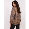 Semišová dámska mikina s leopardím vzorom