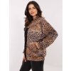 Semišová dámska mikina s leopardím vzorom