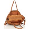 MARCO MAZZINI Camel dámska trojkomorová kožená shopper kabelka