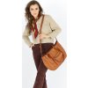 MARCO MAZZINI Camel dámska trojkomorová kožená shopper kabelka