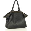 Marco Mazzini Čierna dámska shopper kožená kabelka
