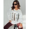 Biele dámske oversize tričko s dlhým rukávom MODEZINE