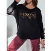 Čierne dámske oversize tričko s nápisom PERFSTYLE (Veľkosť ONE SIZE)