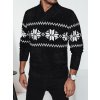 Čierny pánsky štýlový sveter s nórskym vzorom