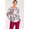 Dámska smotanová kvetovaná košeľa s dlhým rukávom