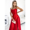 Dlhé červené saténové šaty PERLA