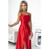 Dlhé červené saténové šaty PERLA