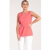 Dámska koralová elegantná blúzka bez rukávov