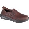 Tmavohnedé pánske kožené tenisky Skechers Slip-Ins: Slade