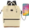 Himawari Svetložltý dámsky batoh s predným vreckom a USB portom