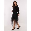 Čierna dámska dvojdielna súprava s tylovou sukňou (Veľkosť ONE SIZE)