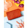 Rovicky Oranžová dámska peňaženka s geometrickým vzorom V317