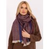 Vínový dámsky pruhovaný šál zakončený strapcami