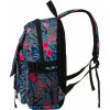 Peterson Čierny športový školský plecniak s farebným rastlinným vzorom