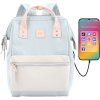 Himawari Svetlomodrý dámsky batoh s vreckom na notebook a USB portom