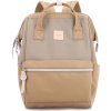 Himawari Khaki-béžový dámsky batoh s vreckom na notebook a USB portom