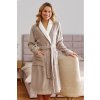 Béžový dlhý župan bez kapucne SOFT