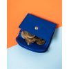 Rovicky Modrá malá kožená peňaženka na mince V309