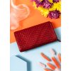 Rovicky Elegantná dámska červená peňaženka s 3D textúrou V301