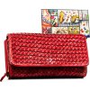 Rovicky Elegantná dámska červená peňaženka s 3D textúrou V301