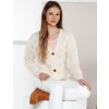Smotanový dámsky sveter na gombíky KNITVIA