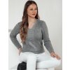Svetlosivý dámsky sveter s výstrihom do V CASVINA