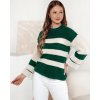 Zeleno-biely dámsky pruhovaný sveter LINEZZA