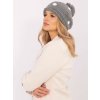 Sivá dámska čiapka s bodkami