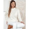 Smotanový dámsky sveter s jemným vzorom FEMWEAVE (Veľkosť ONE SIZE)