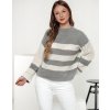 Bielo-sivý dámsky pruhovaný sveter LINEZZA