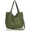 MARCO MAZZINI Veľká tmavozelená tkaná kabelka