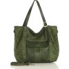 MARCO MAZZINI Veľká tmavozelená tkaná kabelka