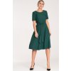 Dámske tmavozelené midi šaty s opaskom